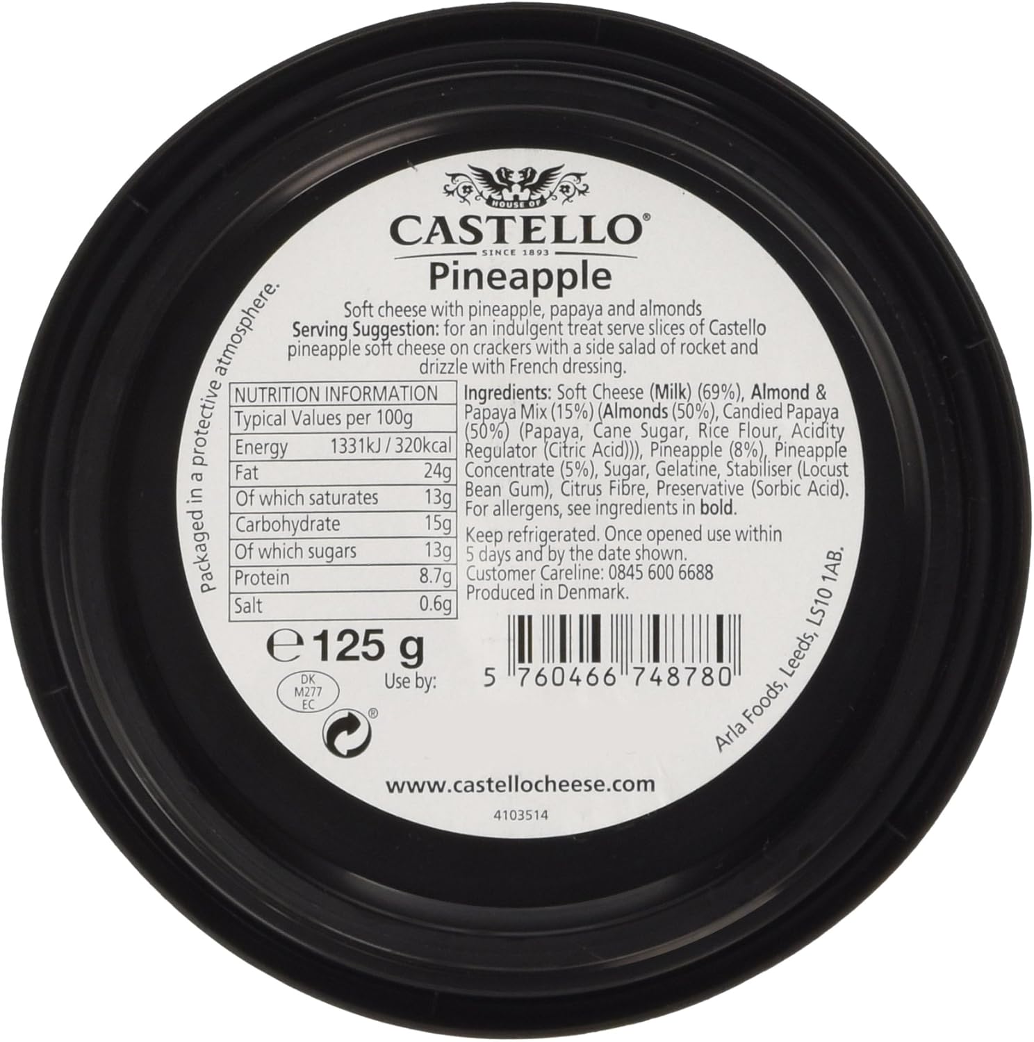 Крем-сыр с ананасом и миндалем, 125 грамм